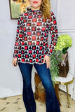 Women's boutique clothing wholesale poker printed long sleeve women's top XCH16104