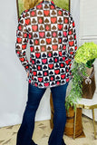 Women's boutique clothing wholesale poker printed long sleeve women's top XCH16104