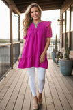 Trendy ruffle short sleeve women boutique top Southern Stitch XCH16119 BS4