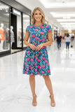 Mom and me Floral print & short sleeve boutique women's dress XCH16126 CS5