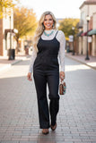 Western black denim wide leg women's boutique jumpsuit Southern Stitch XCH16404 AS4