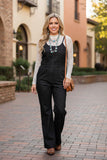 Western black denim wide leg women's boutique jumpsuit Southern Stitch XCH16404 AS4