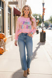 Chic SPOOKY SEASON pink sequin women's boutuque top Southern Stitch XCH16470 BS11