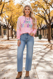 Chic SPOOKY SEASON pink sequin women's boutuque top Southern Stitch XCH16470 BS11