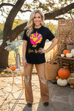 Western "give thanks" sequin turkey embroidery boutique women's top XCH16560 BS10