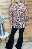 Game day football & leopard sheer mesh long sleeve women top XCH16679(IS6)
