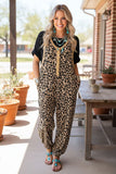 Clearance--Western leopard women's boutique jumpsuit w/buttons & pocket XCH16716 S13
