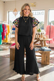 Southern Stitch Aztec embroidery raglan sleeves black women blouse XCH16757 (FS2)