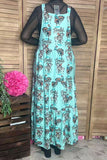 Southern Stitch Howdy cowboy printed  tiered women's maxi overall dress XCH17015