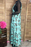 Southern Stitch Howdy cowboy printed  tiered women's maxi overall dress XCH17015