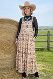 Southern Stitch Western cowboy printed tiered maxi overall women dress XCH17016
