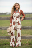 Southern Stitch Western print wide leg women overalls jumpsuit XCH17019 IS12