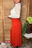 Western orange ruffled wide leg women's boutique pant Southern Stitch XCH17032
