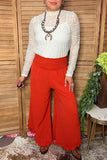 Western orange ruffled wide leg women's boutique pant Southern Stitch XCH17032