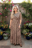 Restock--Western leopard mesh maxi women boutique dress Southern Stitch XCH17038