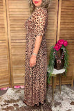 Restock--Western leopard mesh maxi women boutique dress Southern Stitch XCH17038