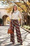 Western boots & checkered print wide leg women's pant Southern Stitch XCH17090 GS13