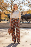 Western boots & checkered print wide leg women's pant Southern Stitch XCH17090 GS13