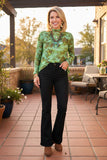 Western green tie dye sheer women's boutique top Southern Stitch XCH17153 HS6