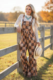 Western cowboy & checkered wide leg women's boutique jumpsuit XCH17204 AS8