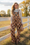 Western cowboy & checkered wide leg women's boutique jumpsuit XCH17204 AS8