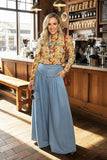 Western washed denim patchwork wide leg women's boutique jeans Southern Stitch XCH17283