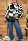 Trendy patchwork checkered & stripes women's boutique top Southern Stitch XCH17288