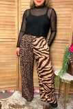 Western leopard & zebra wide leg women's boutique pant Southern Stitch XCH17333