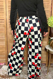 Western checkered & cherry wide leg women's boutique pant Southern Stitch XCH17347