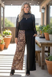 Western leopard & black wide leg women's boutique pant Southern Stitch XCH17348