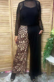 Western leopard & black wide leg women's boutique pant Southern Stitch XCH17348
