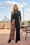 Western leopard & black wide leg women's boutique pant Southern Stitch XCH17348