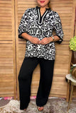 Western black floral print 3/4 sleeve women's boutique top Southern Stitch XCH17381