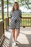 Western checkered top & shorts women's boutique set Southern Stitch XCH17405