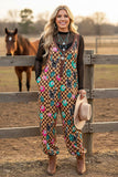 Western Checkered & 8-balls Loose Overall Women's Romper/Jumpsuit Southern Stitch XCH17410 BS13