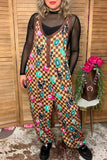 Western Checkered & 8-balls Loose Overall Women's Romper/Jumpsuit Southern Stitch XCH17410