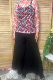 Western pink rose sheer lace women's boutique top Southern Stitch XCH17439