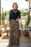 Western leopard tiered wide leg women's boutique pant Southern Stitch XCH17450
