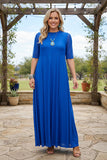 Pre-Sale western royal blue mesh women's boutique maxi dress XCH17452