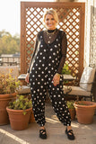 Western white polka dots one piece women's boutique jumpsuit XCH17454 BS8