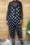 Western white polka dots one piece women's boutique jumpsuit XCH17454 BS8