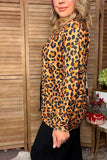 Western leopard & checkered long sleeve women's boutique cardigan Southern Stitch XCH17466