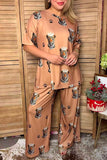 Western crown leopard print top & pant women's boutique set Southern Stitch XCH17478