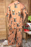 Western crown leopard print top & pant women's boutique set Southern Stitch XCH17478