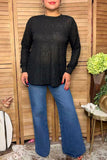 Western paisley pattern black lace sheer women's boutique top Southern Stitch XCH17480