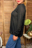 Western paisley pattern black lace sheer women's boutique top Southern Stitch XCH17480