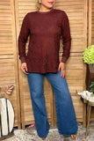 Western paisley pattern brown lace sheer women's boutique top Southern Stitch XCH17481