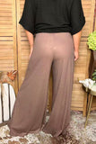 Western leopard & brown patchwork wide leg women's boutique pant XCH17483