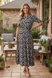 Western paisley floral short sleeve women's boutique dress Southern Stitch XCH17485