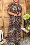 Western animal leopard & zebra sheer maxi women boutique dress Southern Stitch XCH17487
